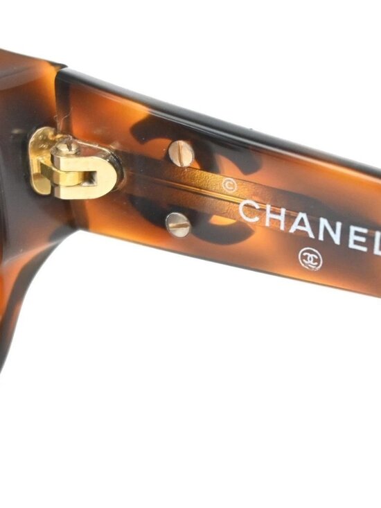 CHANEL CC Logo Sunglasses Eye Wear Plastic Brown GHW Italy 0006 09RL981 main image 7